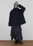 (WOOL) HIGH-NECK HALF COAT