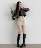 Corduroy H-Line Mini Skirt Pants
