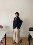 Necoco banding corduroy pintuck long skirt