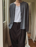 Rogen Ribbed Linen Button Cardigan