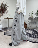 Bello Crack Lettering Wide Pants