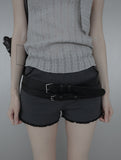 Double strap square wide belt
