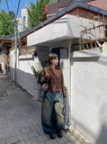Fabens Washing Denim Balloon Wide Pants