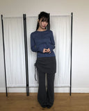 Laden Shirring Bootcut Skirt Pants