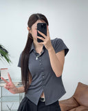Soft Collar Button T-Shirt