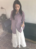 [BAONHAUS] Kinens Over Check Short Sleeve Shirt