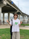 Donteco Heart Check Patch Short Sleeve T-shirt