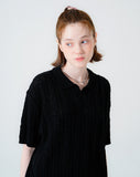 Sparse open collar knit