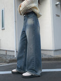 Balk Damage Detail Washing Denim Pants