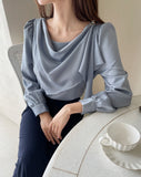 Rockle draped scarf blouse