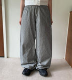 Beita Stripe Wide Cotton Pants