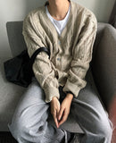 Cable Koshiharu Semi-over Cardigan