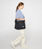 Sky Blue Cloud Smile Embroidery Cross Curved Messenger Bag
