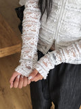 Keusi Rose See-through Lace Hood Zip-Up