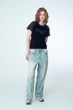 Ribbon Tail Crop Raglan Short Sleeve Tee