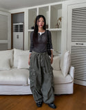 Noi See-Through RIb Slim Long Sleeve