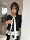 Sau Dot Ribbon Layered Cardigan