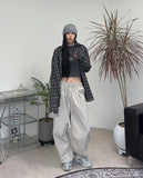 Dehen Oversized Fit Checkered Shirt