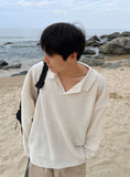 Summer Boucle Collar TOP Long Sleeve Ver