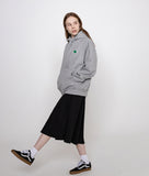Clover smile embroidery hooded zip-up