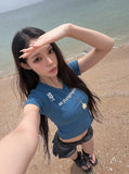 Dibe Vintage Washing Denim Low Shorts