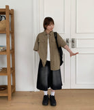 [Unisex] Gelgo Pintuck Washing Denim Bermuda Pants