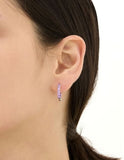 Essence Silver (W) Tennis One-Touch Earrings M Purple