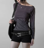 Burneck Eyelet Layered One-Off Tee