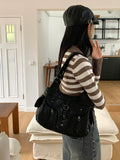 Wet vintage belt shoulder bag