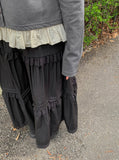 Vein Lace Banding Long Skirt