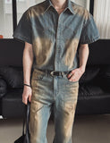Summer Cool Oil Washed Western Denim Shirt