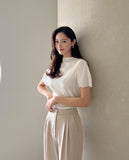 Prina Half Neck Pleated Tee Blouse