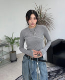 Kend Rivet Pigment Crop Long Sleeve