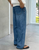 Lovey Linen Wide Denim Pants