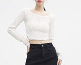 Fera Button Cropped T-Shirt