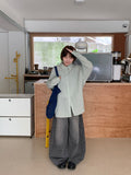 Kvenne Cut Denim Balloon Wide Pants