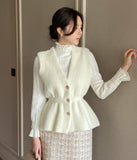 Shua Mink Smoke Peplum Knit Vest