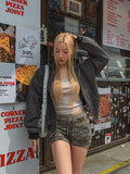 Ekin semi-crop walk hooded jacket