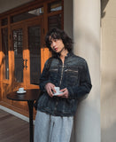 Undead China Neck Denim Jacket
