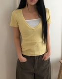 Pton Deep V-Neck Short Sleeve T-shirt