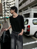 U-Neck Silket Long Sleeve T-shirt