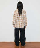 BLEACHED RAW-CUT CHECK SHIRT