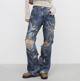 (Unisex) Jubi Damage Denim Pants