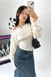 Hearts Unbalance Knit Bolero Set