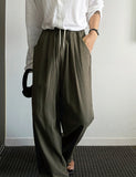 Summer Linen Pintuck Wide Pants