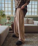 Double three-pin tuck balloon slacks