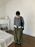 Coco Round Check Crop Cardigan