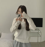 Wool Warmer Button Sleeve Silt Feminine Long Sleeve Knit