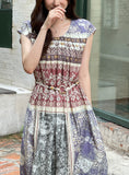Onday Ethnic Patterned Sleeveless One Piece (Belt set)