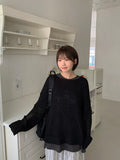 Itnewa Summer Color Net Long Sleeve Knit